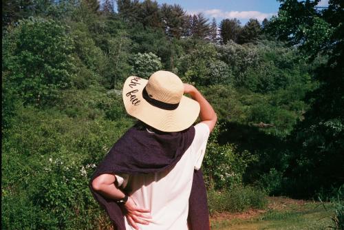Person wearing a sun hat